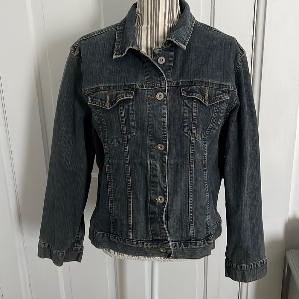 Eddie Bauer stretch denim jacket, size L